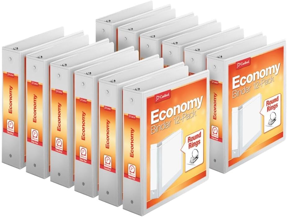 Detalle de Cardinal Economy 2-Inch 3-Ring Binders (12-Pack) with Clearvue Overlays