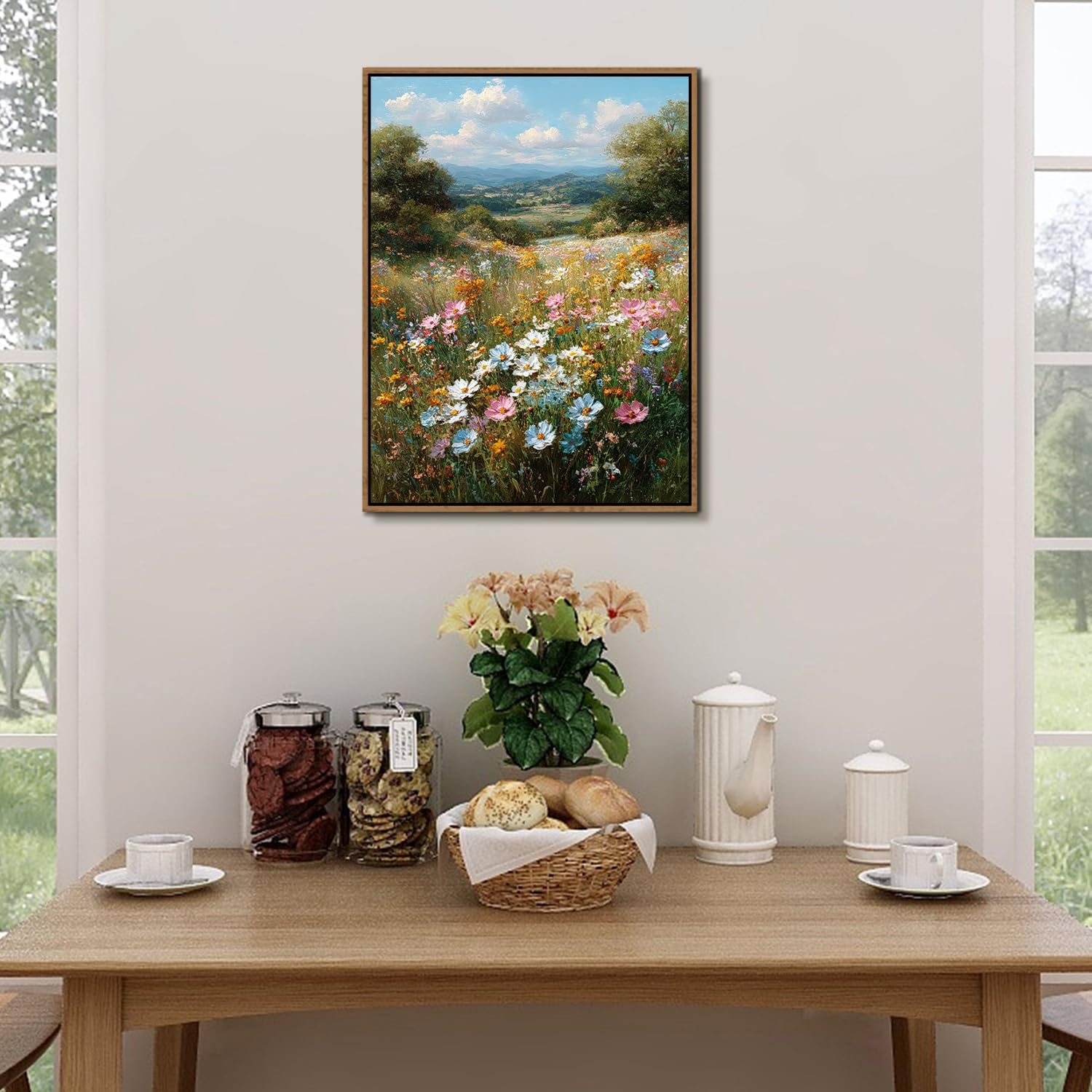 Thumbnail 5 de AREBOLO Colorful Daisy Framed Canvas Wall Art (12 x 16 inch) for farmhouse wildflower decor