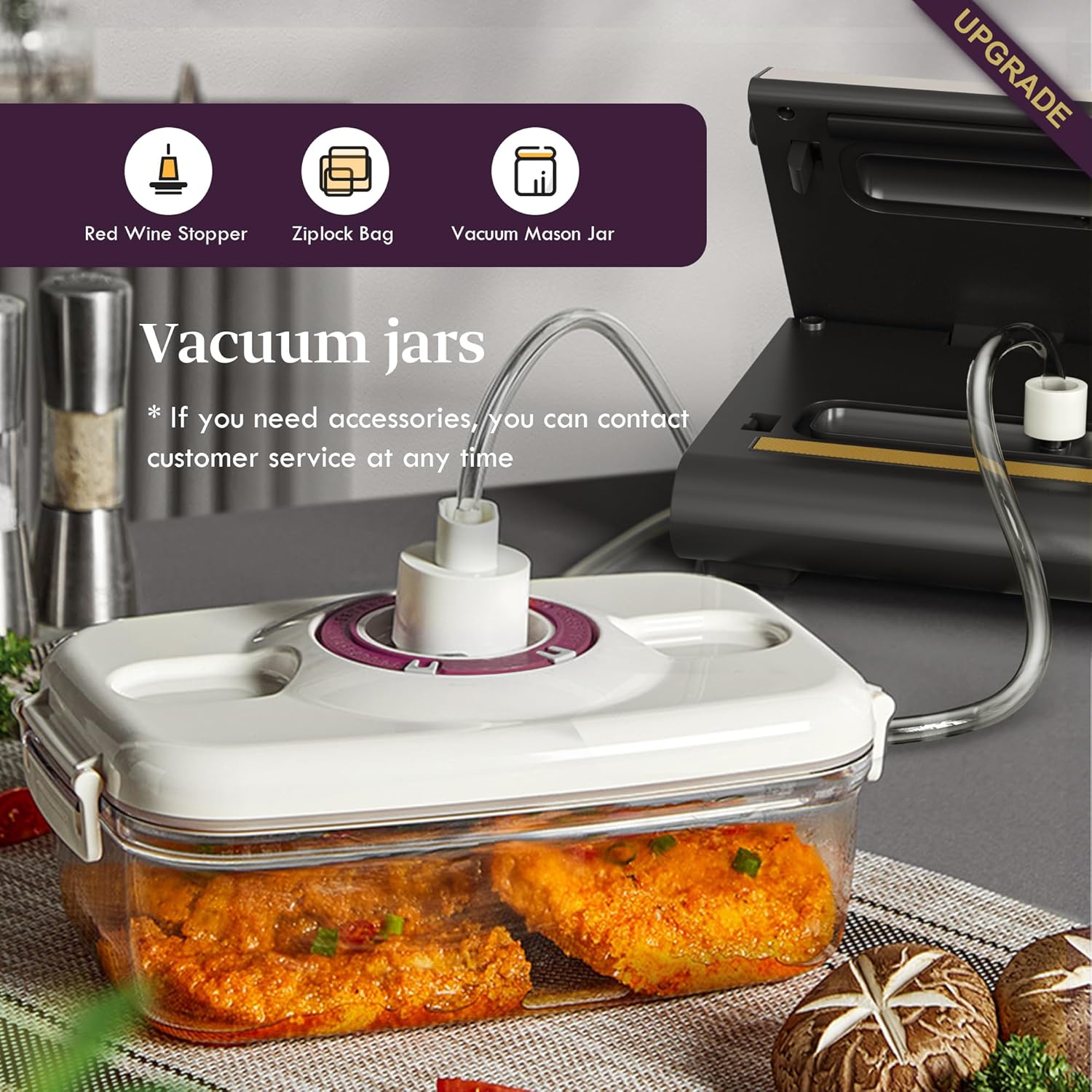 Thumbnail 4 de Mesliese Vacuum Sealer 90 kPa 6 in 1