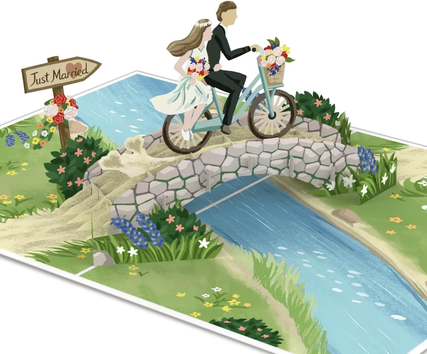 Thumbnail 6 de papercrush® Pop Up Karte Hochzeitsauto „Just Married“ – edle 3D-Grußkarte mit Gutscheinfach
