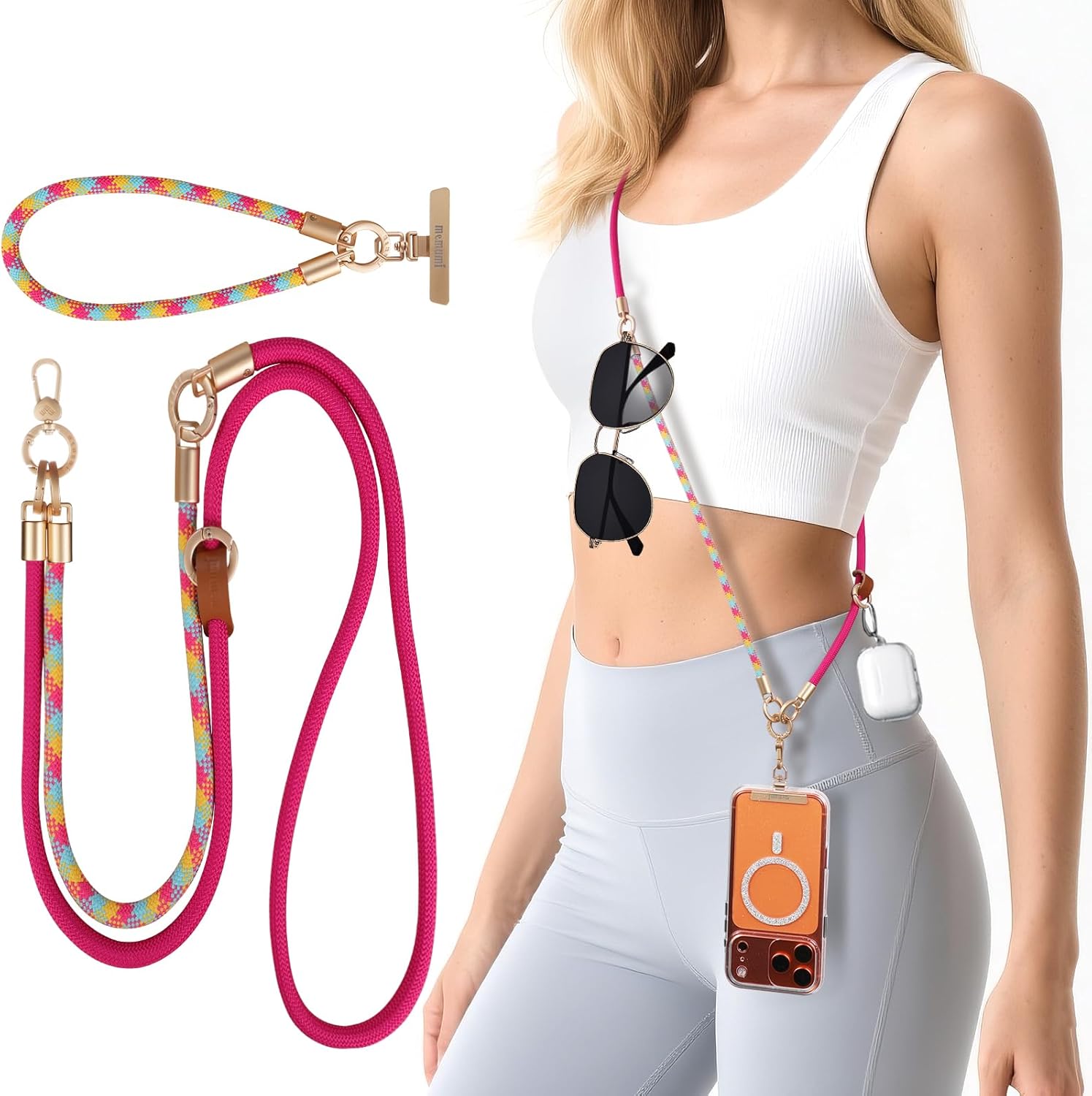 memumi 3‑in‑1 Crossbody Phone Lanyard: Universal Neck, Crossbody and Wrist Strap