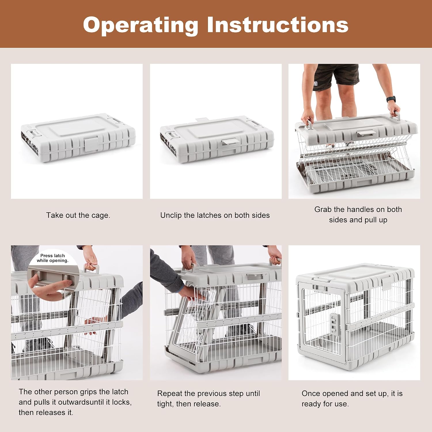 Detalle 2 de ZOMISIA Collapsible Dog Crate, 36-Inch