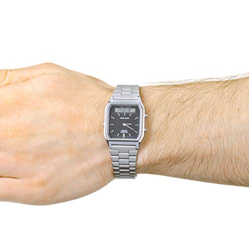 Thumbnail 2 de Casio AQ-230A-1DMQYES Unisex 34mm Quartz Watch with Black Analogue–Digital Dial