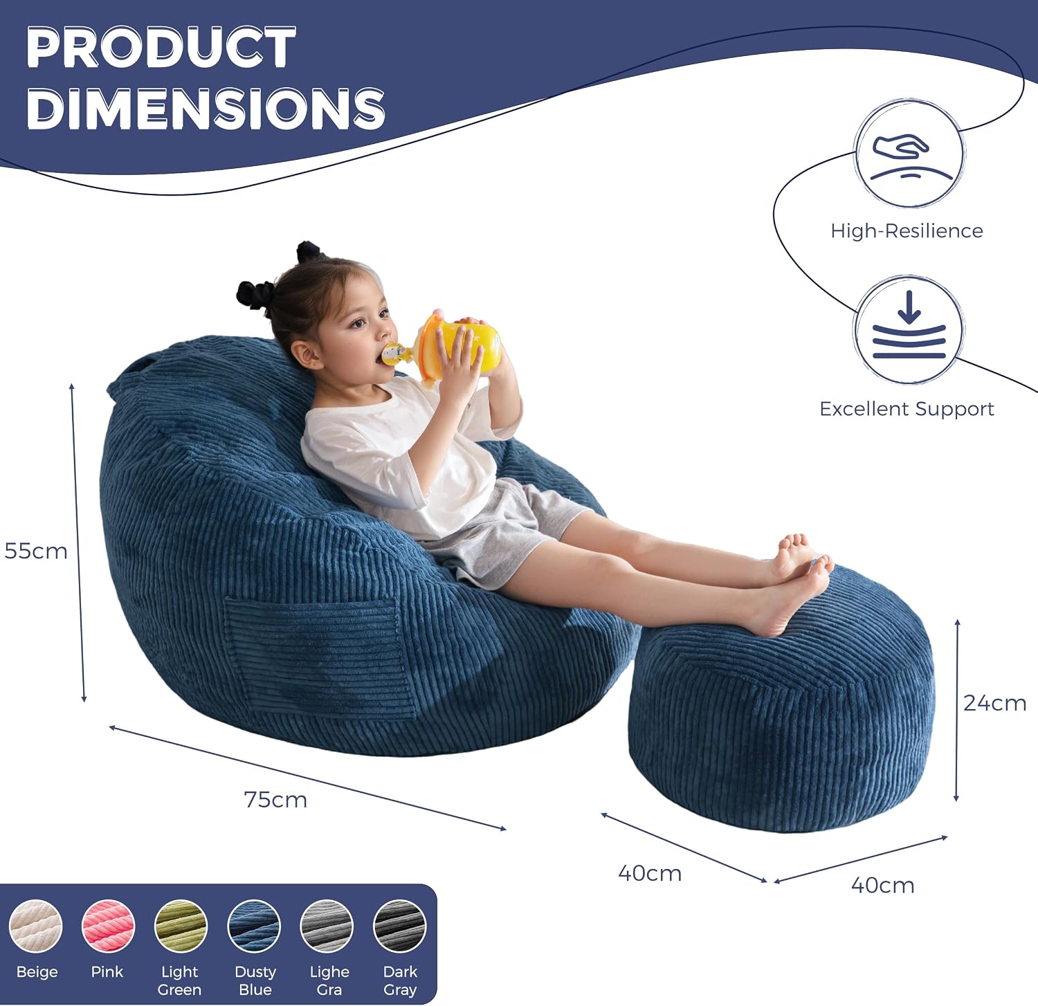 Detalle 2 de MAXYOYO Sitzsack mit Fußhocker