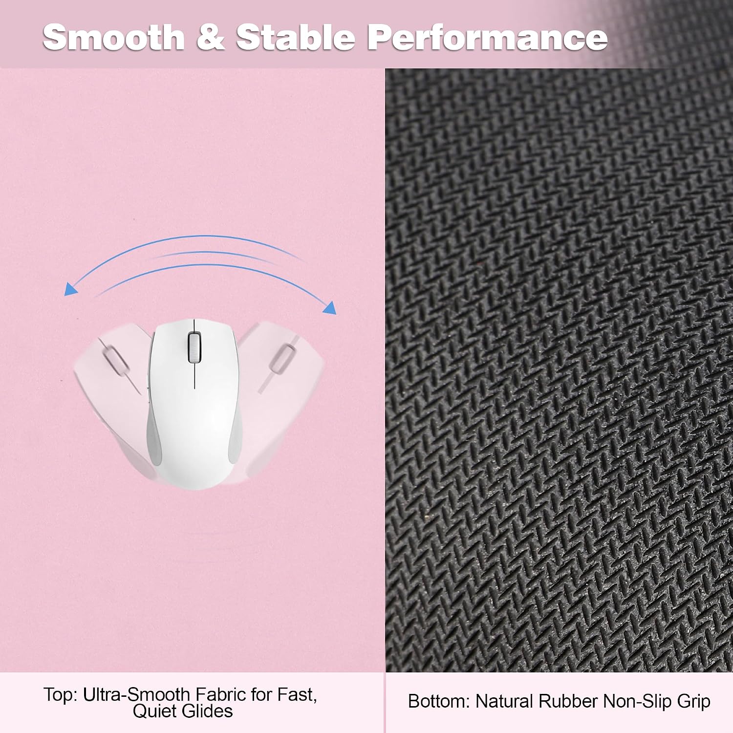 Detalle de Jahosin 70x30 cm Large Gaming Mouse Pad with Stitched Edges – Pink