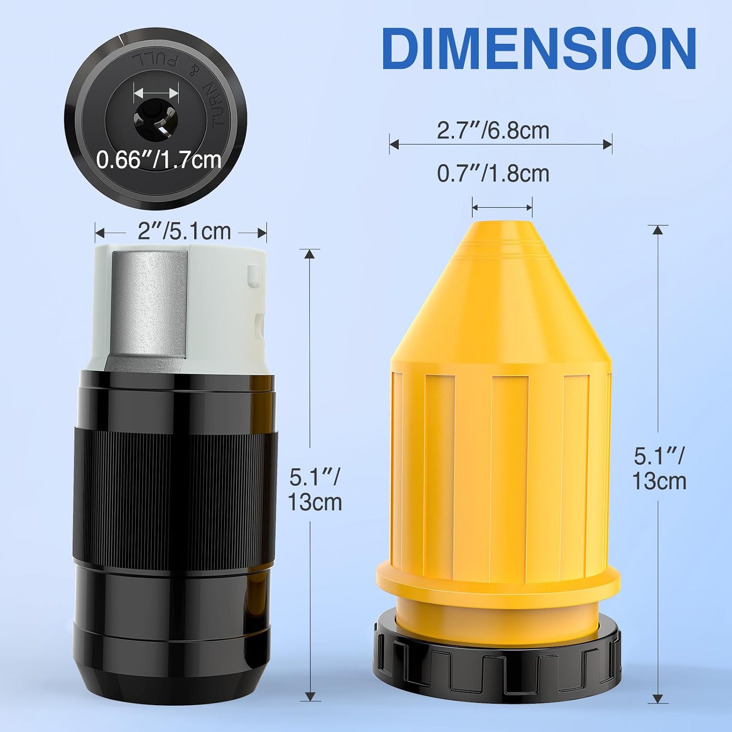 Thumbnail 2 de Nilight 50A RV Power Cord Twist Lock Plug with Boot Locking Cover (NEMA SS2-50R) ETL Listed