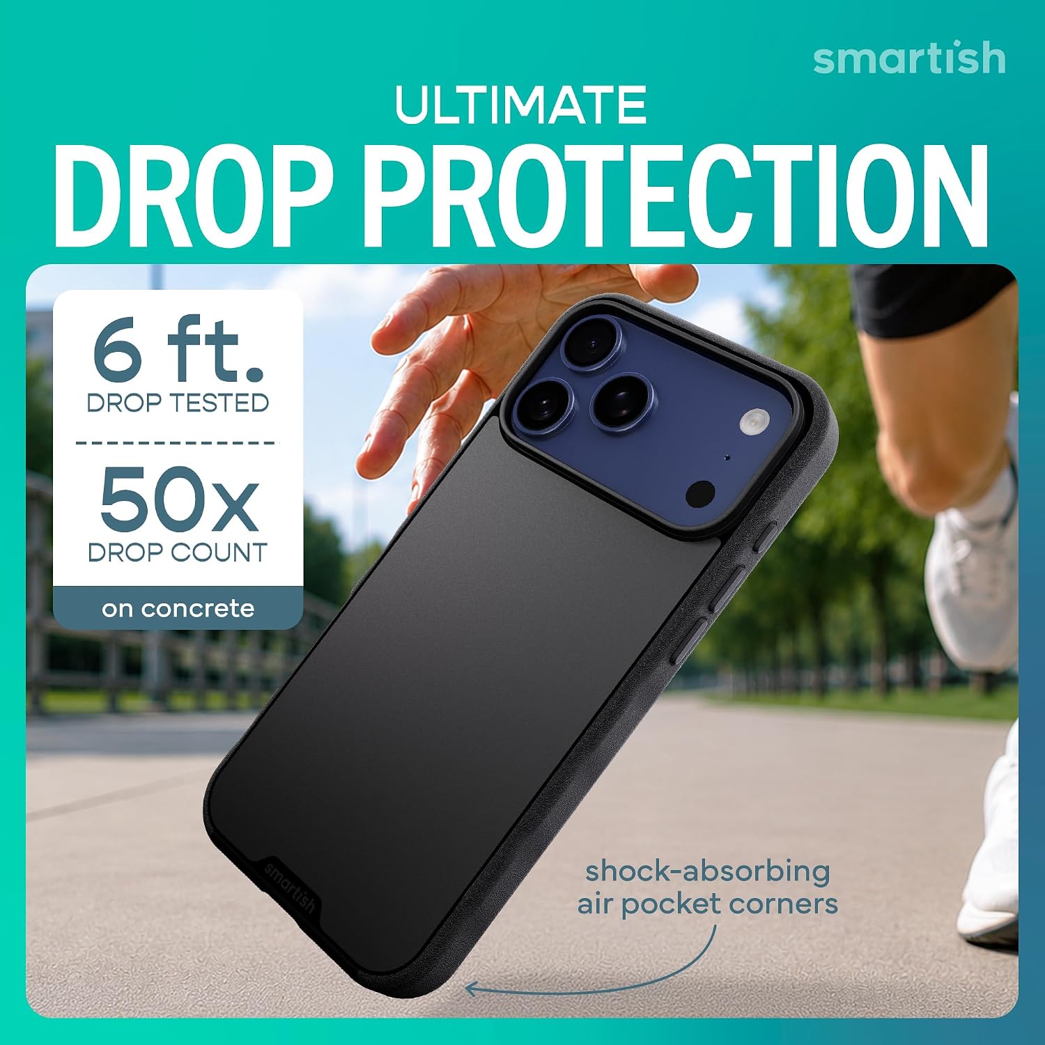 Detalle de Smartish Gripmunk BG25PX-BLACK MagSafe Case for iPhone 17/18 Pro Max