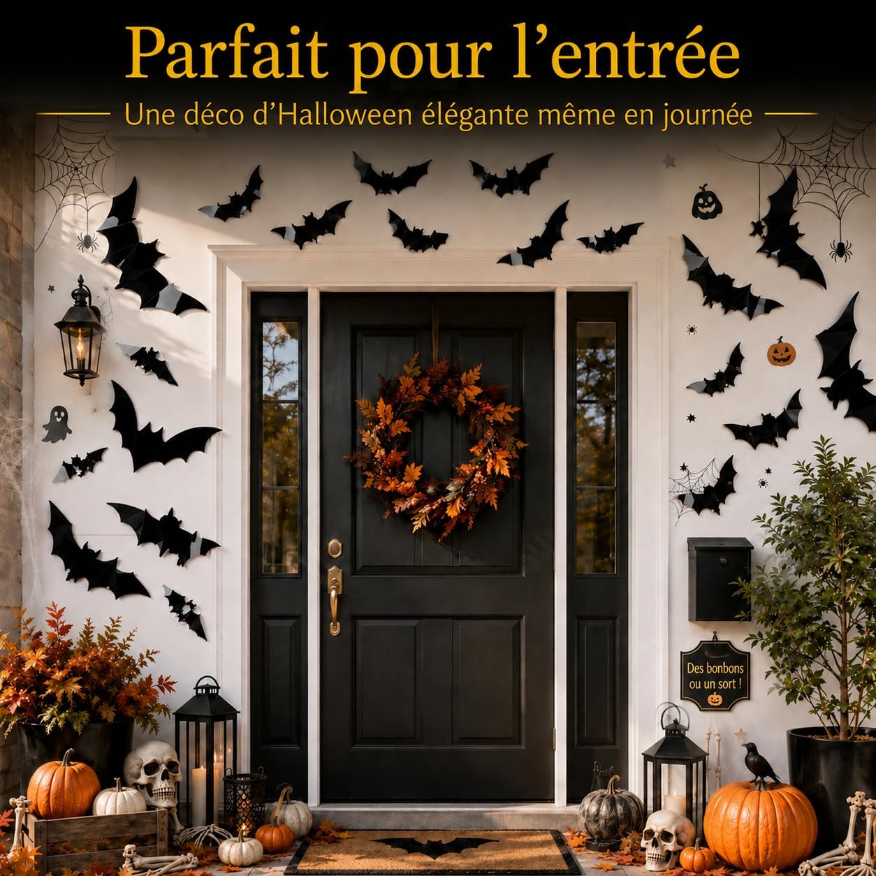Detalle de ShadowRealmTech 0025 Halloween-vleermuisstickers met 3D-vleugels en led