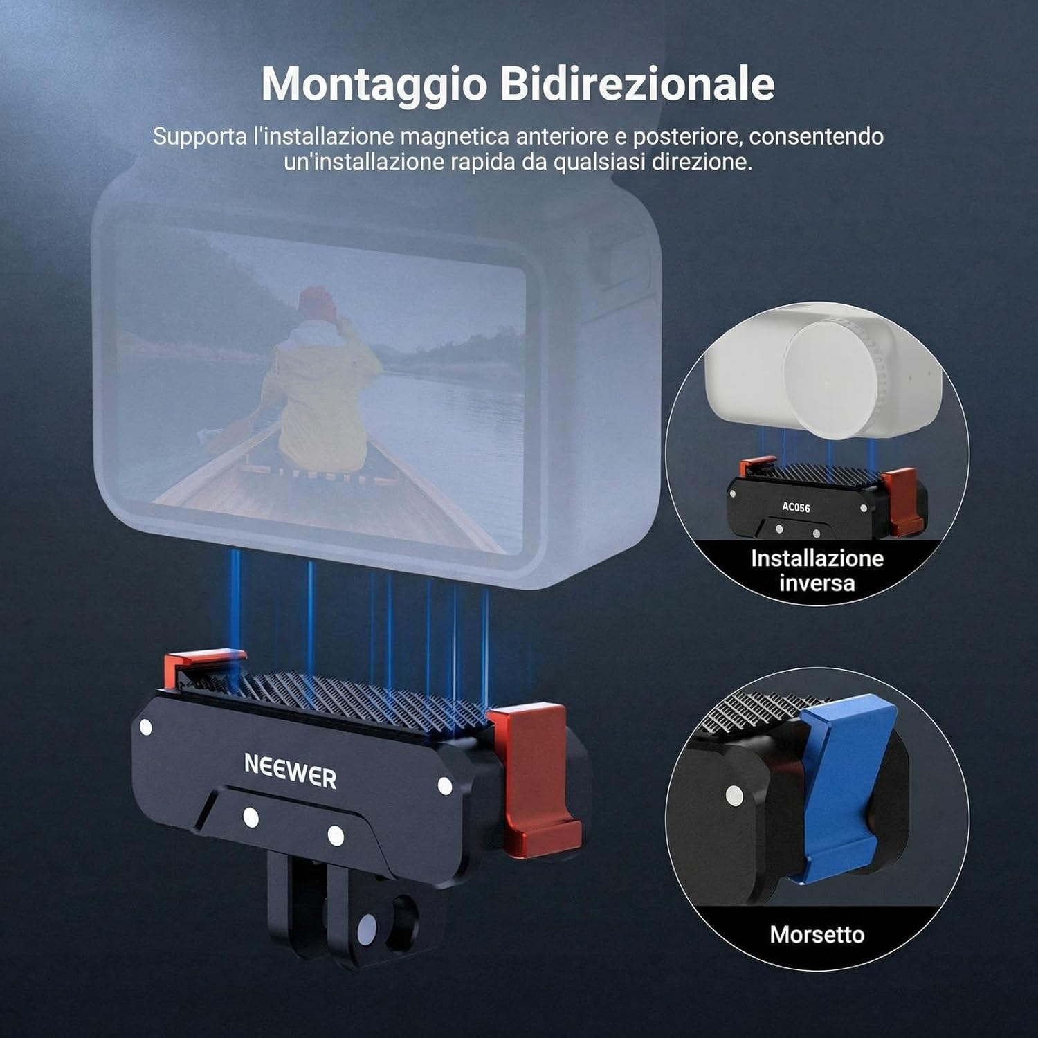 Thumbnail 3 de NEEWER Adattatore supporto magnetico a sgancio rapido per DJI Osmo Nano AC056, base metallica con attacco 1/4