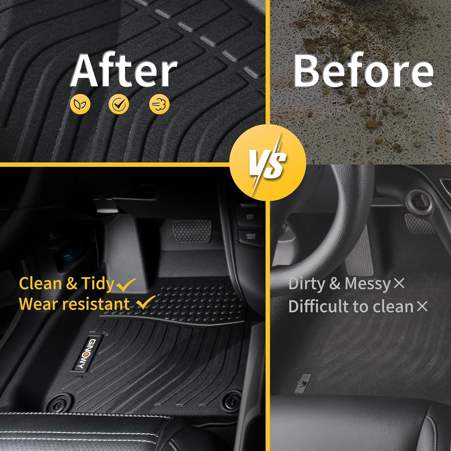 Thumbnail 3 de GINOWY Custom Floor Mats & Cargo Liner for Genesis GV70 (2022-2026, Not for Electrified)