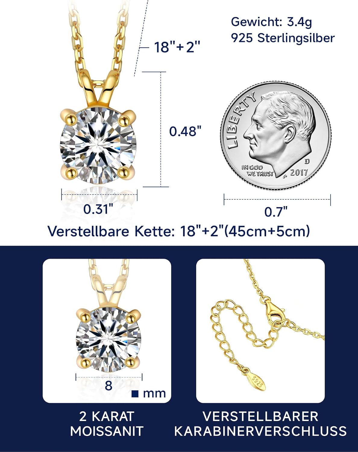 Thumbnail 5 de MomentWish Moissanite Halskette 0,5 Karat