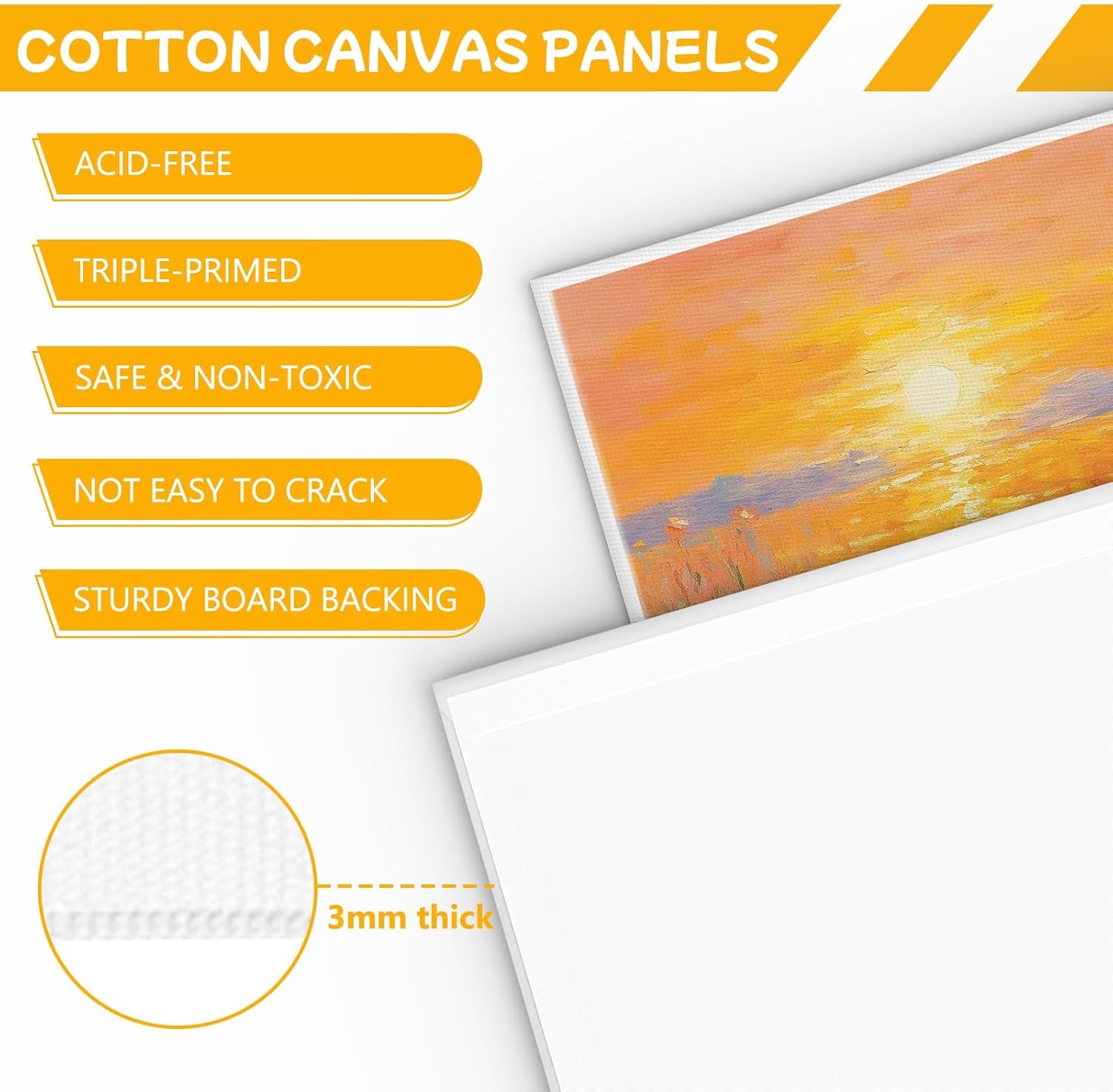 Thumbnail 2 de Koncci Canvas for Painting 20x25 cm, 12-pack, 3 mm cotton blank panels