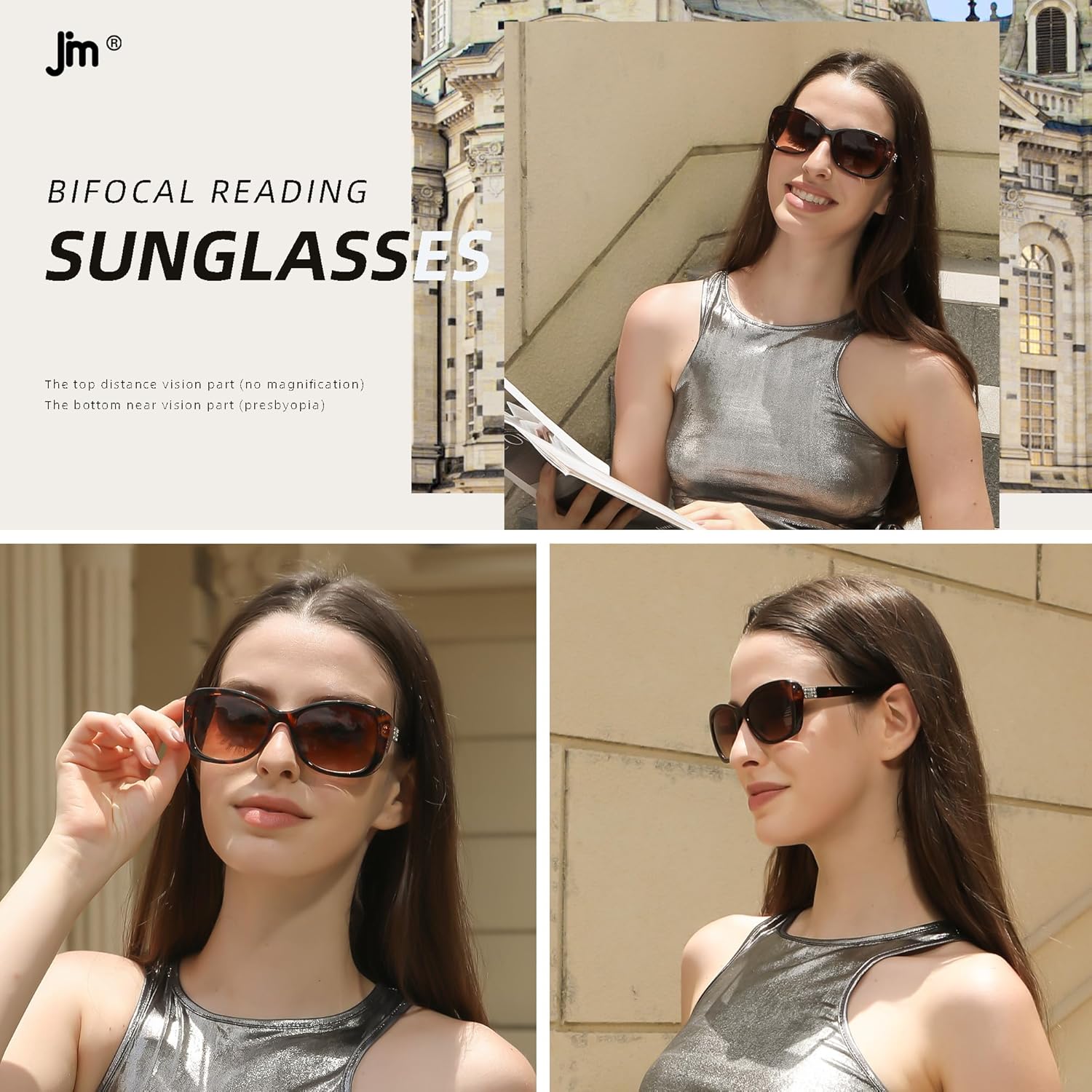 Thumbnail 1 de JM Women’s Bifocal Reading Sunglasses – Vintage style outdoor sun readers