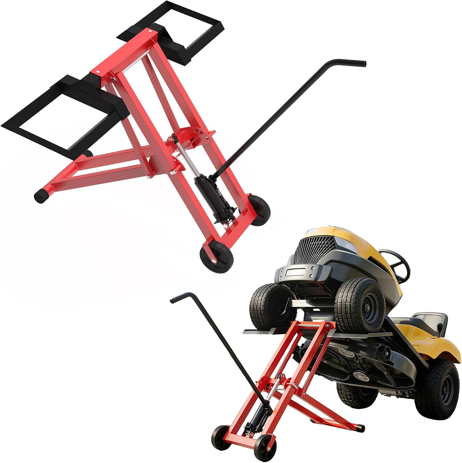 Detalle de UISEBRT Podnośnik hydrauliczny do traktora i kosiarki, 227 kg, do 65,5 cm