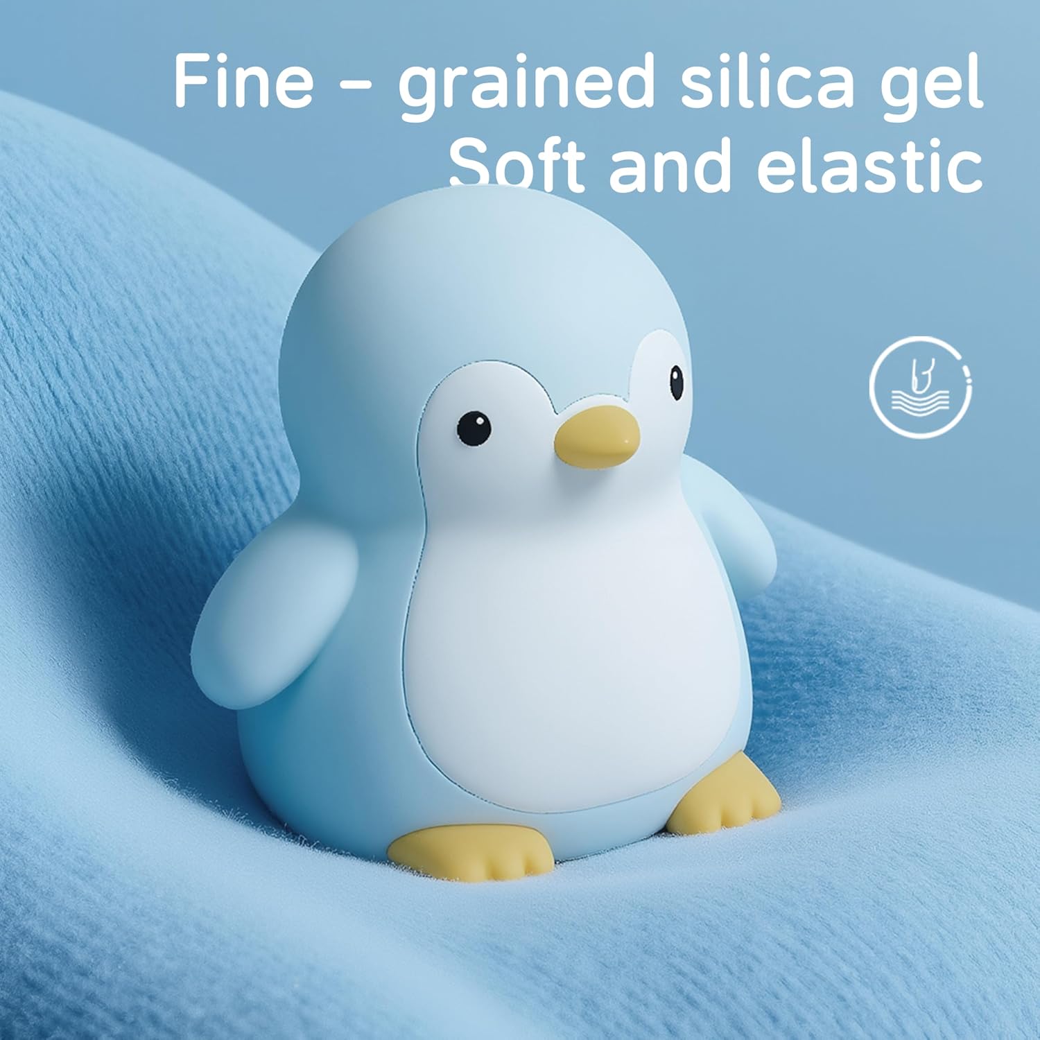 Detalle de JMG-Myratts Myratts Kids Night Light – soft silicone penguin lamp with dimmer & 20-minute timer (USB rechargeable)