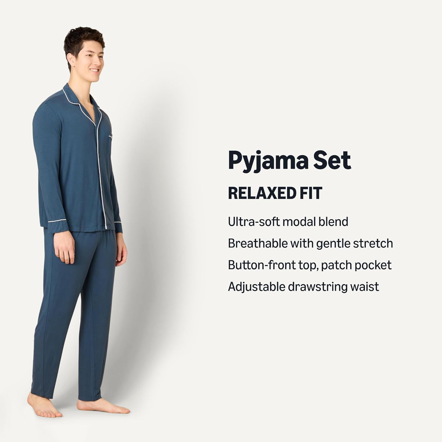 Thumbnail 3 de Amazon Essentials x Sofia Grainge men’s pyjama set with relaxed modal jersey