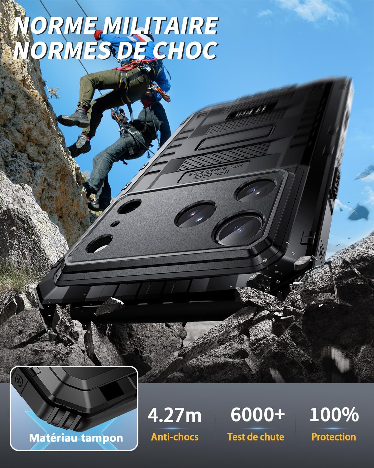 Thumbnail 4 de Seacosmo Coque pour iPhone 17 Pro – Étanche IP68, protection 360° avec écran intégré, noir