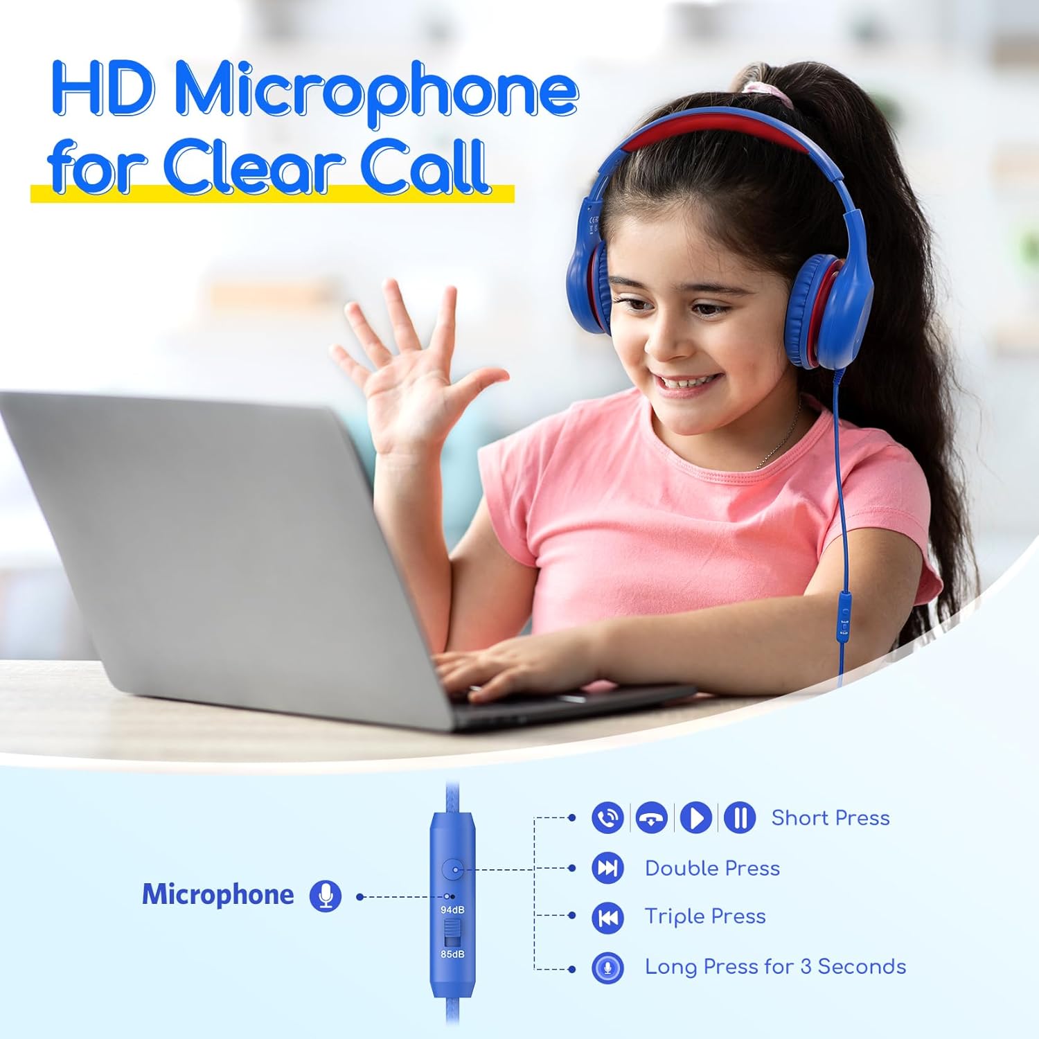 Thumbnail 1 de EarFun Kids headphones volume limit 85/94dB