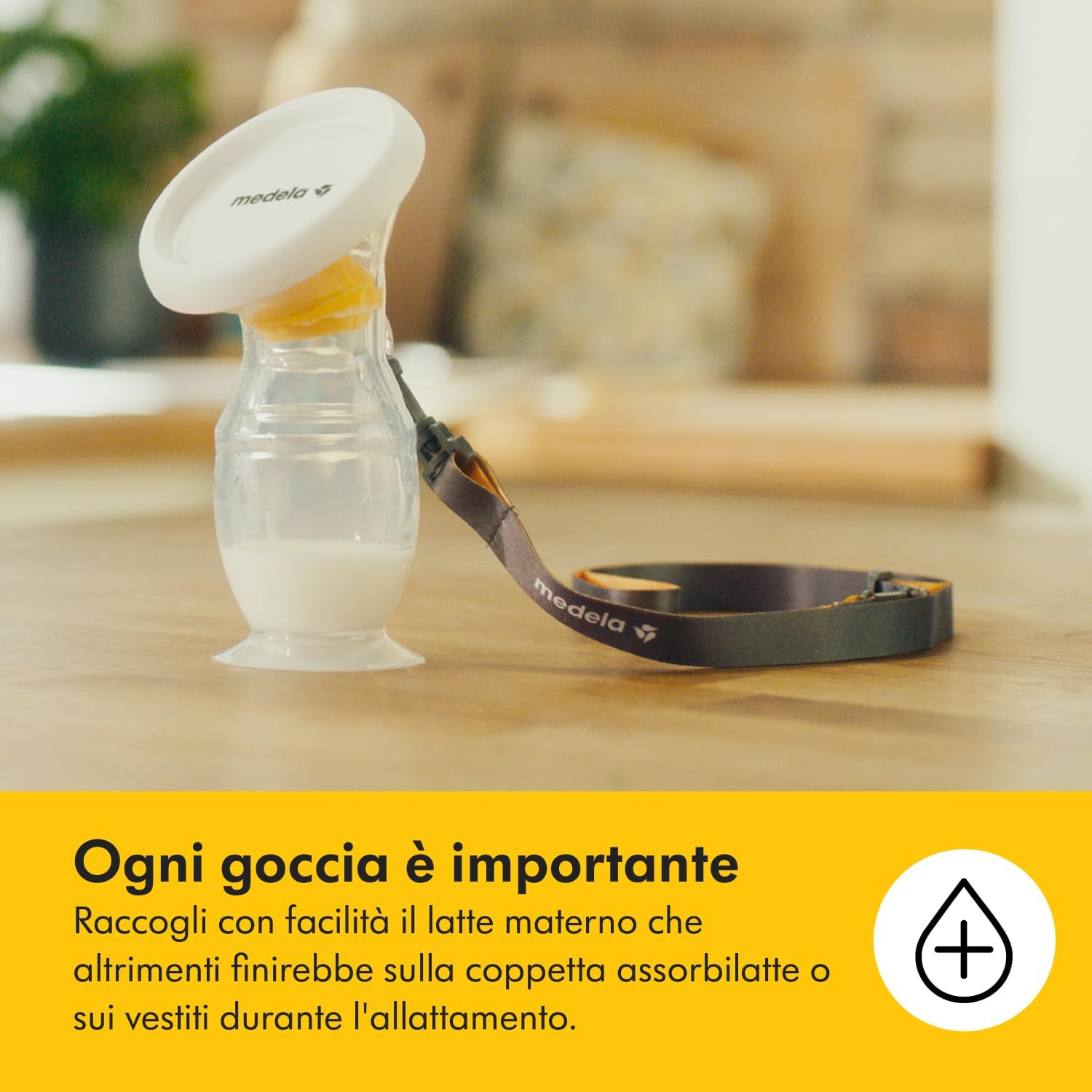Detalle de Medela Raccoglitore Latte Materno in Silicone con Base a Ventosa e Coperchio – Sicurezza, Portabilità e Comfort