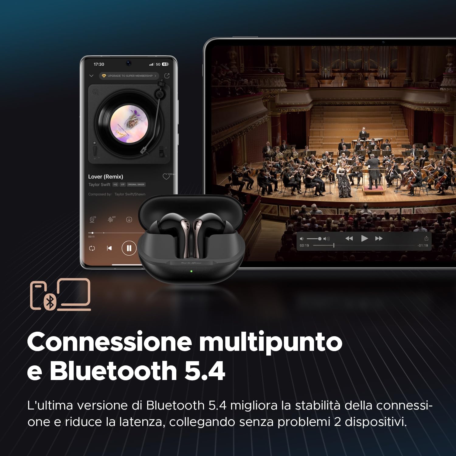 Thumbnail 6 de SoundPEATS Air5 Pro Cuffie Bluetooth 55 dB