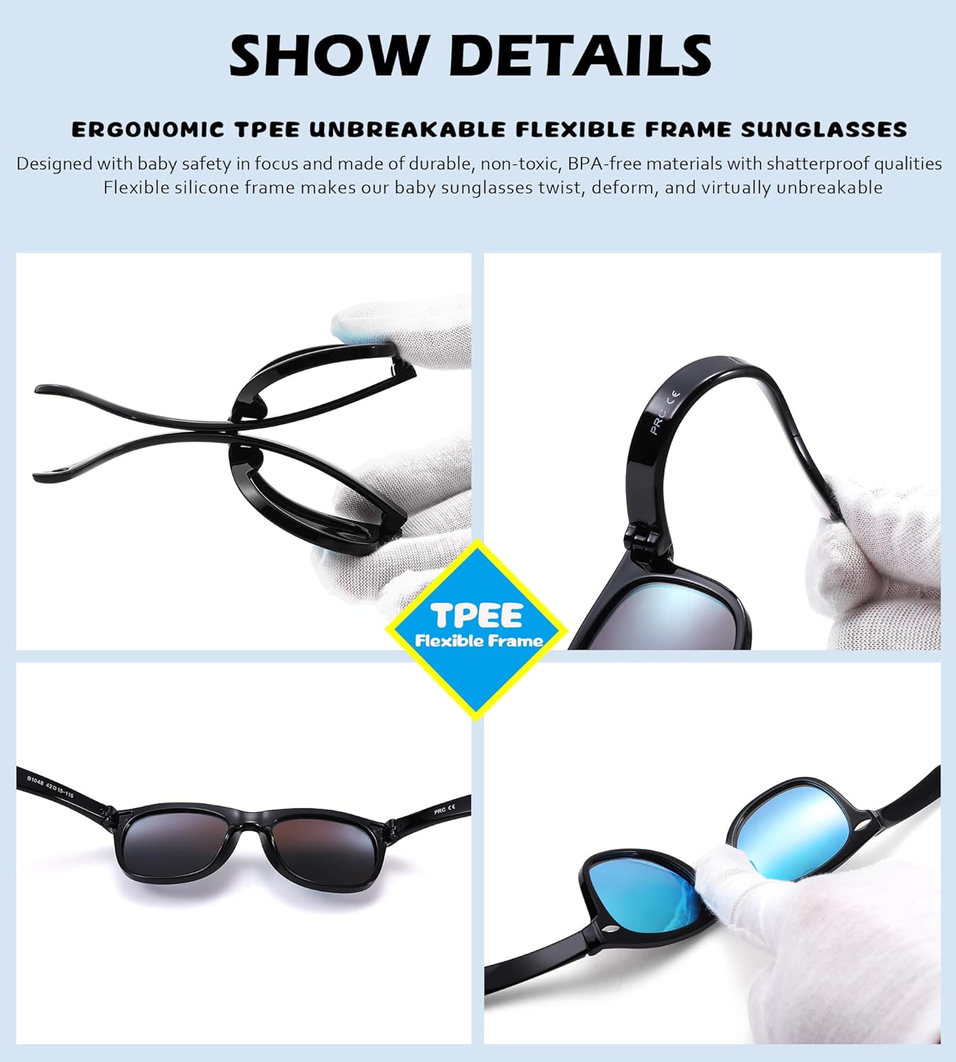 Thumbnail 3 de Polarized Baby Sunglasses with Strap — Unbreakable, Flexible Infants Shades for 0–24 Months