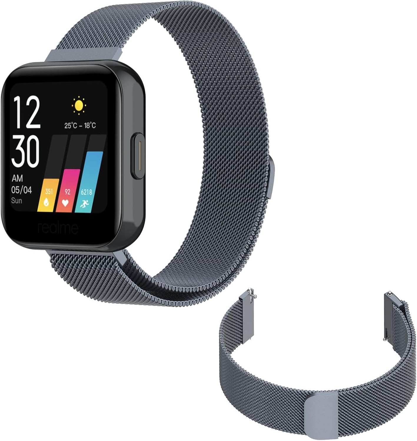 Detalle de ZLZKJS Edelstahl Mesh Uhrenarmband mit Magnetverschluss – Schnellverschluss 14–24 mm (Smartwatch & klassische Uhren)