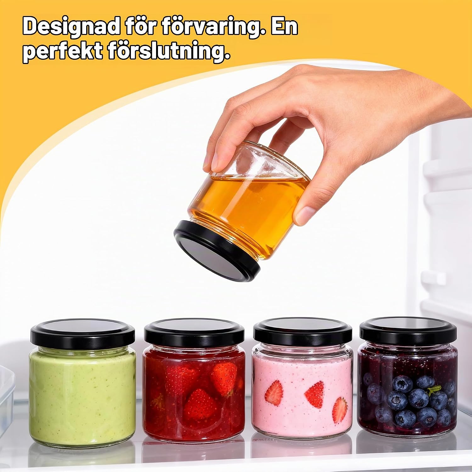 Detalle 1 de Hejo glasburkar, 12-pack, 150 ml med lufttäta skruvlock