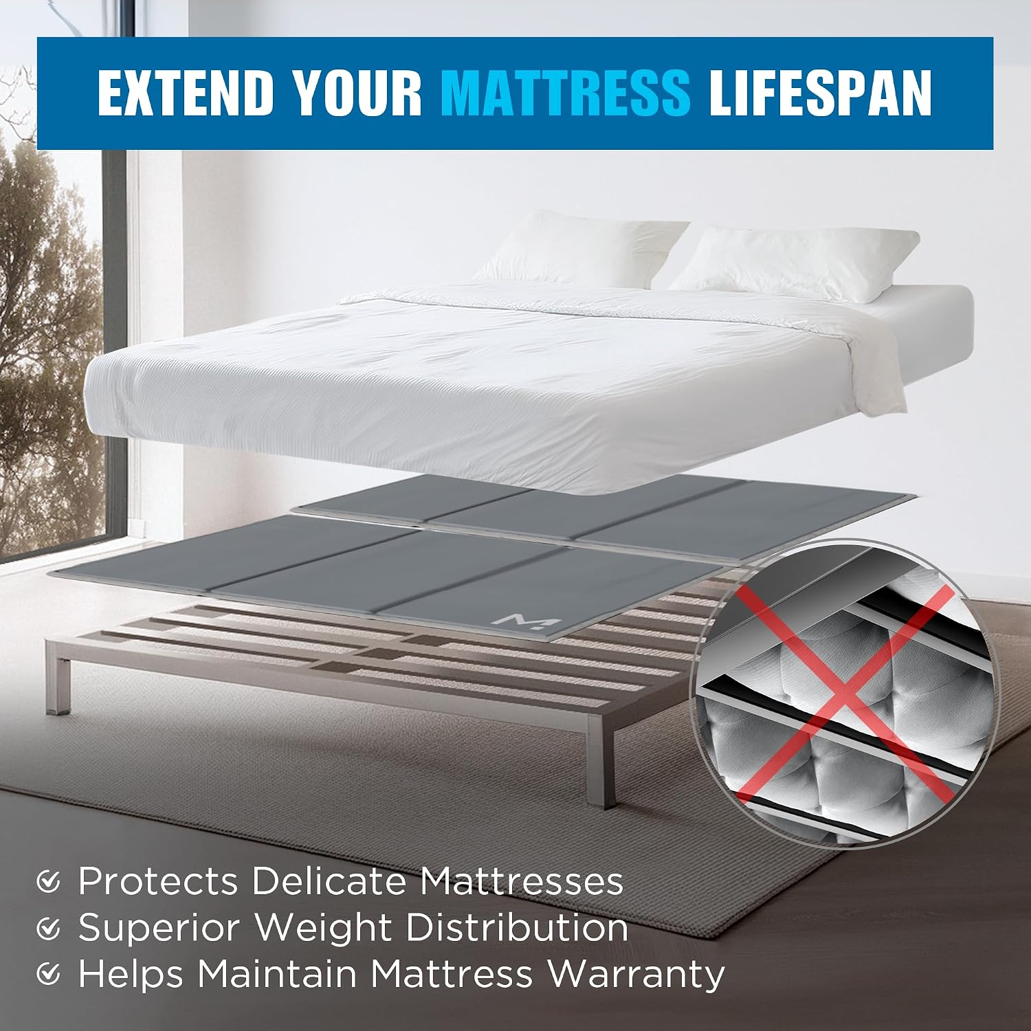 Detalle 2 de Meliusly Heavy Duty Bunkie Board King 10mm