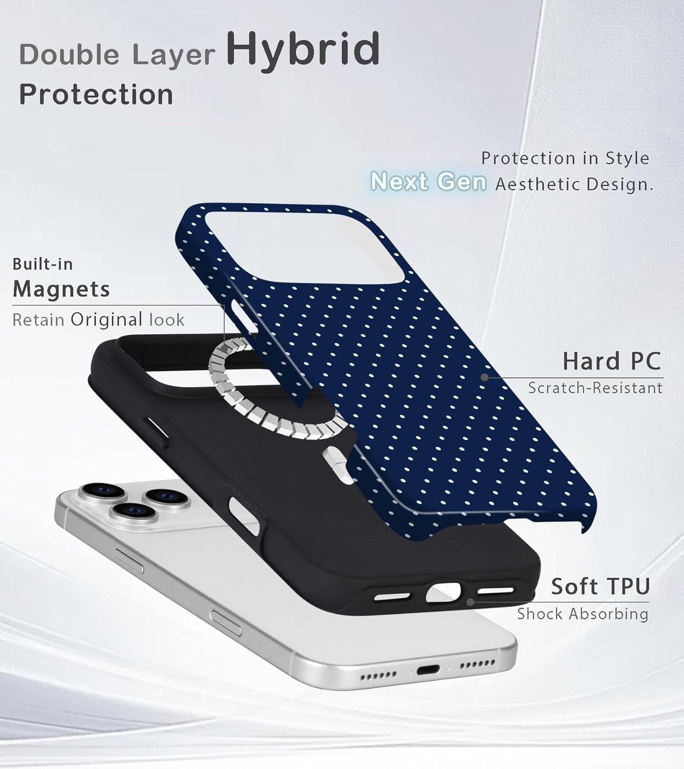 Thumbnail 1 de Amzfield iPhone 17 Pro Max Case with MagSafe – Navy Blue, Dual-Layer Protection