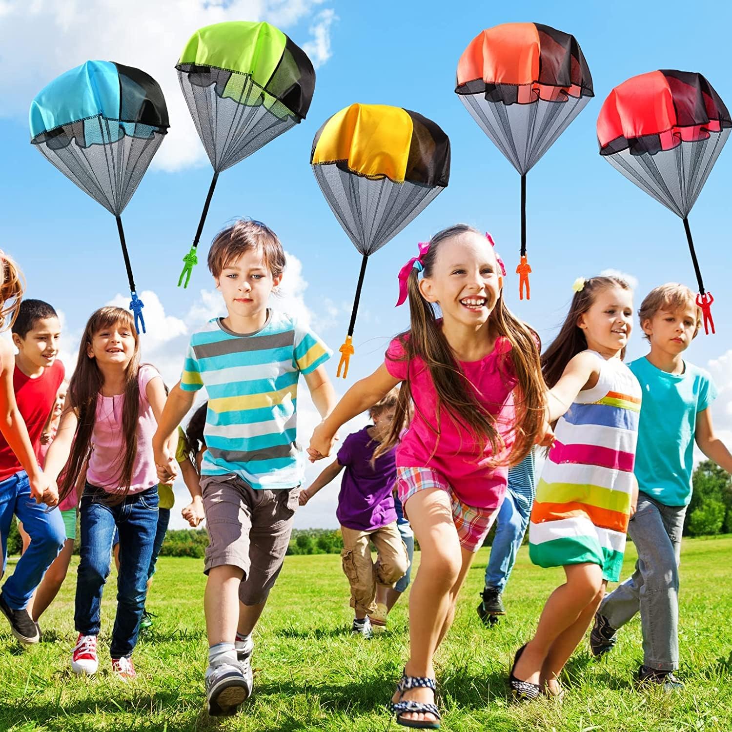 Thumbnail 1 de Jiosdo Fallschirm Spielzeug Kinder – 10 Fallschirmspringer Outdoor-Wurfspiel für den Kindergeburtstag