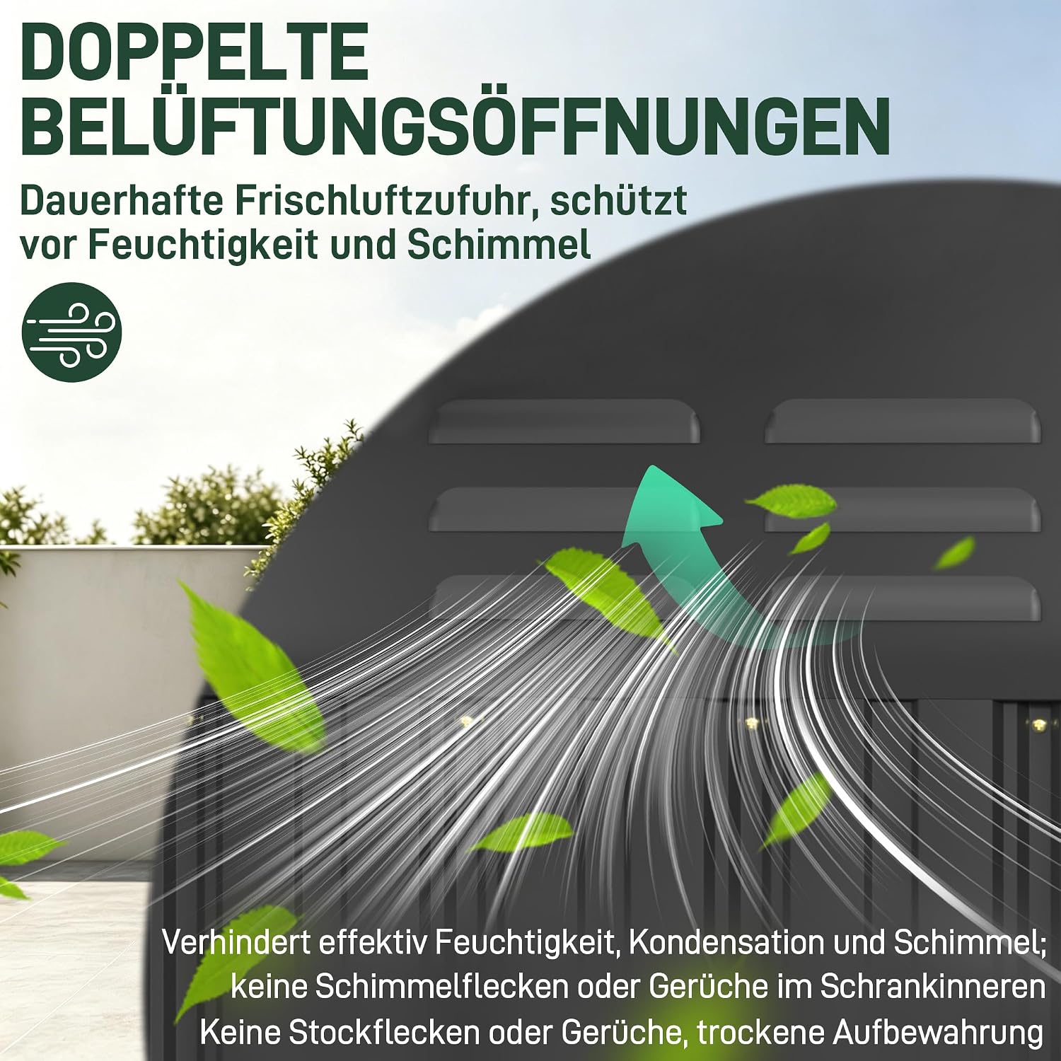 Detalle 2 de VA-Cerulean Metall Gerätehaus 96x75x162 cm – wetterfestes Pultdach-Geräteschuppen aus verzinktem Stahl
