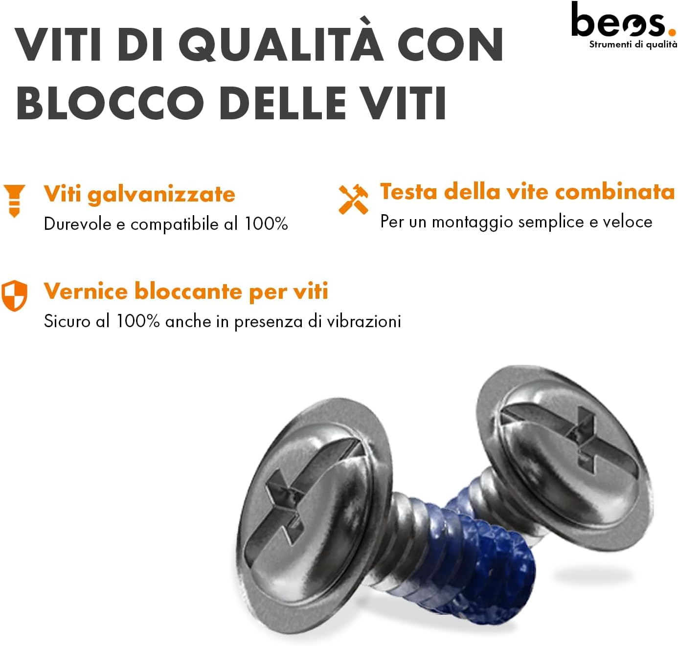 Detalle de Beos 30 x Lame di Ricambio Premium Titan + Viti con Blocco – Lame per Worx, LandXcape, Einhell, Kress