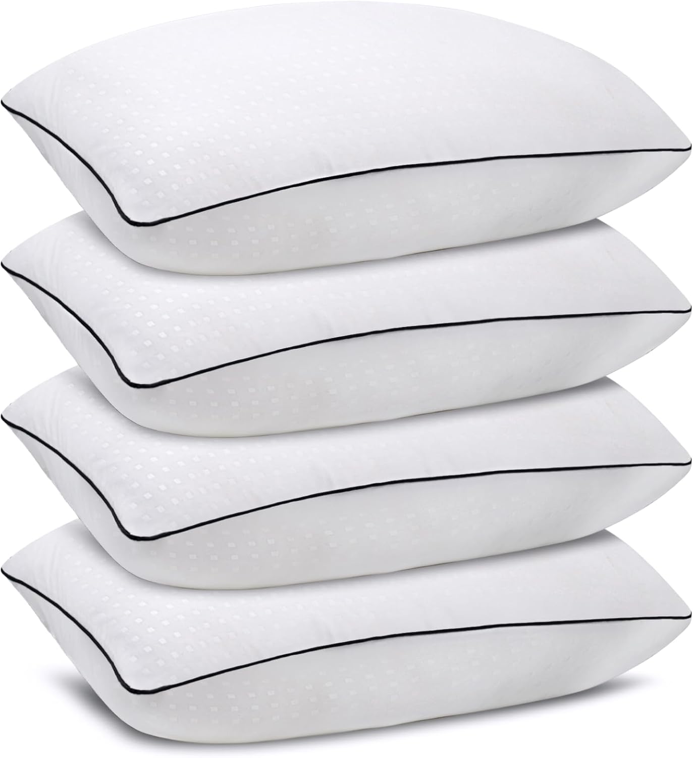 Higoom Standard Size Bed Pillows (4-Pack) Faux Down Microfiber Luxury Hotel Pillows