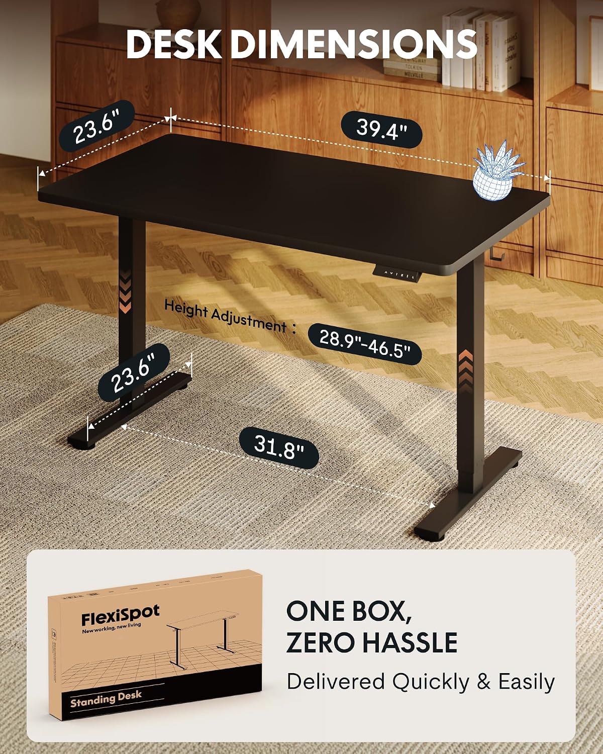 Detalle 1 de FLEXISPOT Standing Desk, 40" x 24