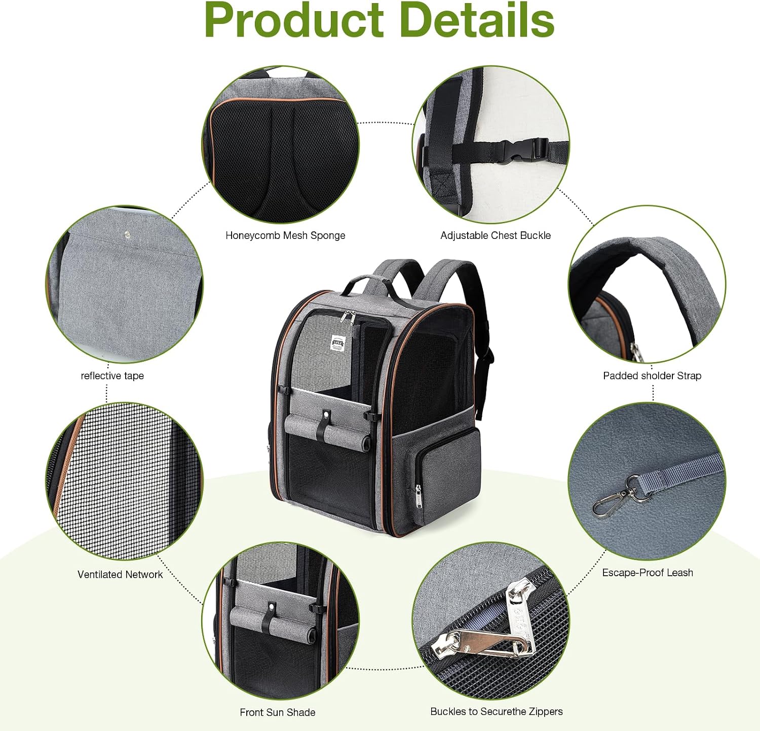 Detalle de Lekespring Katzen Rucksack XL bis 12 kg