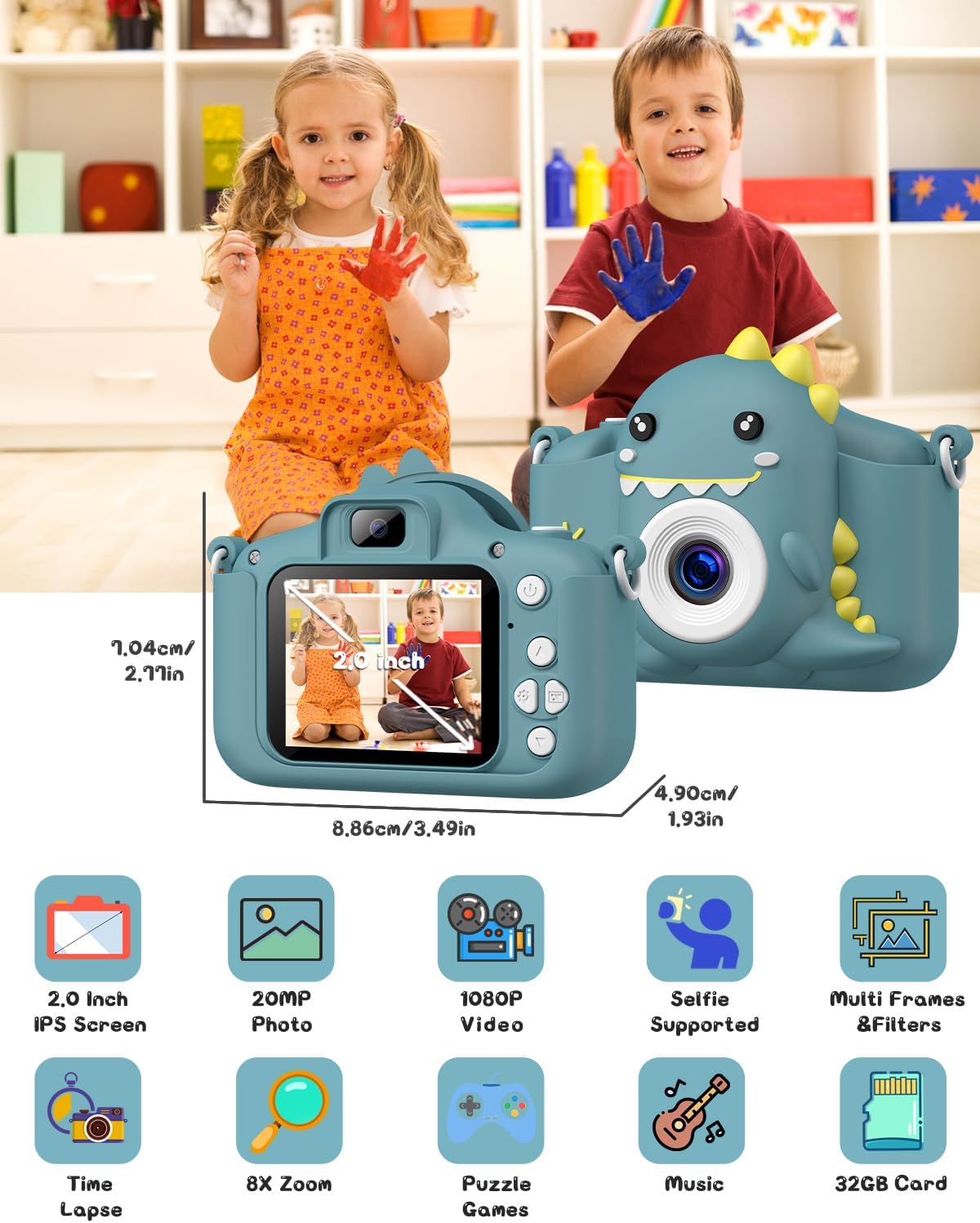 Detalle 2 de Gofunly Kinder Kamera 1080P 32GB