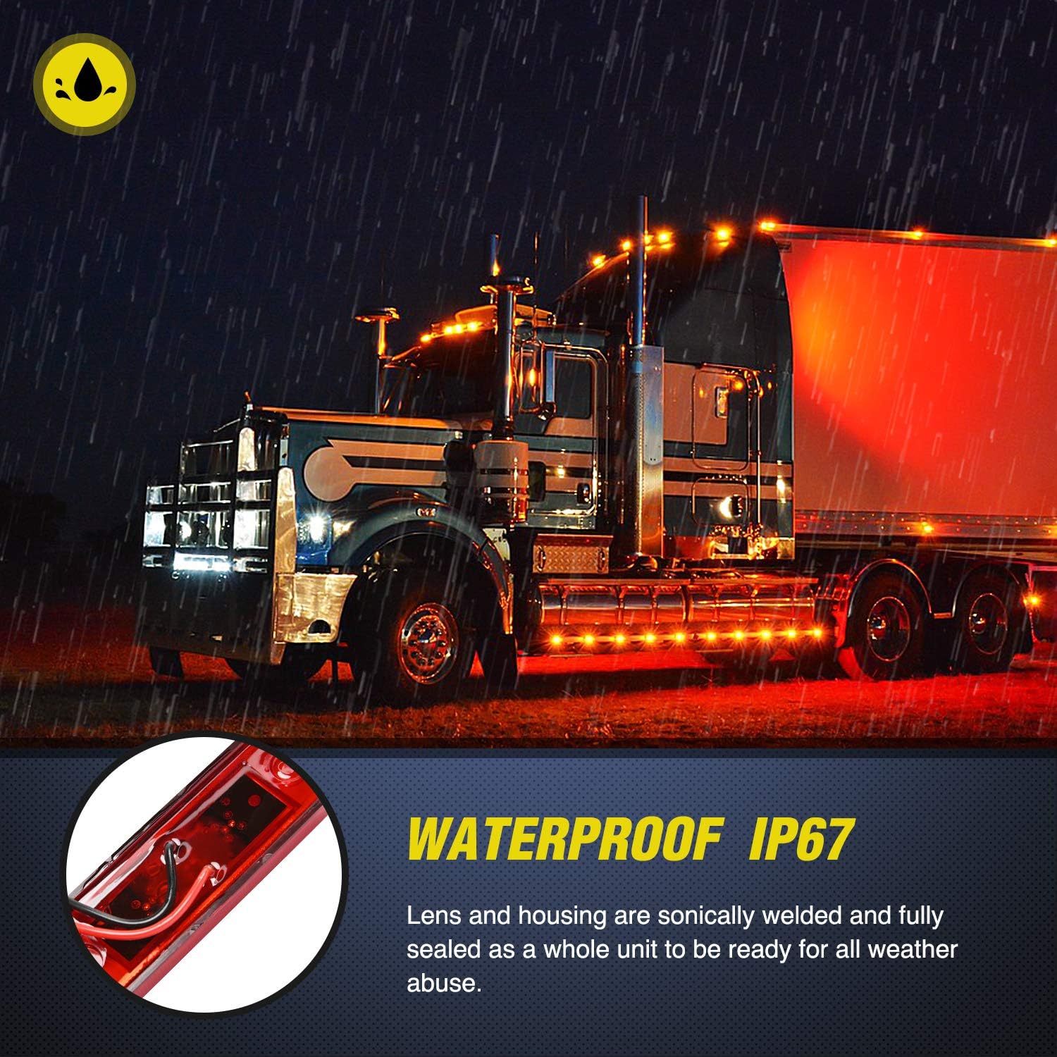 Thumbnail 3 de Nilight TL-32 3 LED Trailer Red Marker Lights 🚚