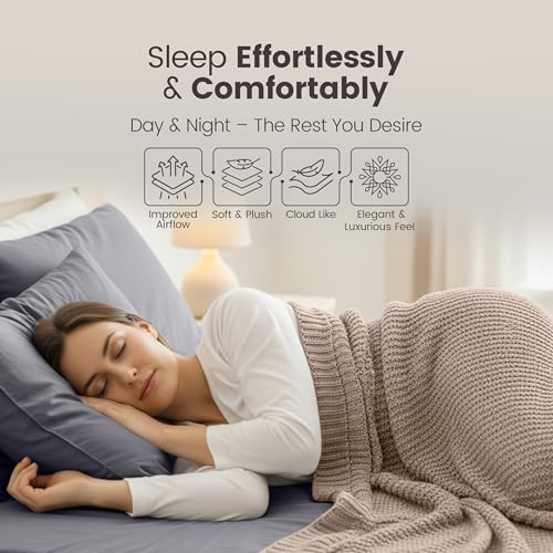 Thumbnail 3 de Utopia Bedding King Size Fitted Sheet in Grey with 35cm Deep Pockets