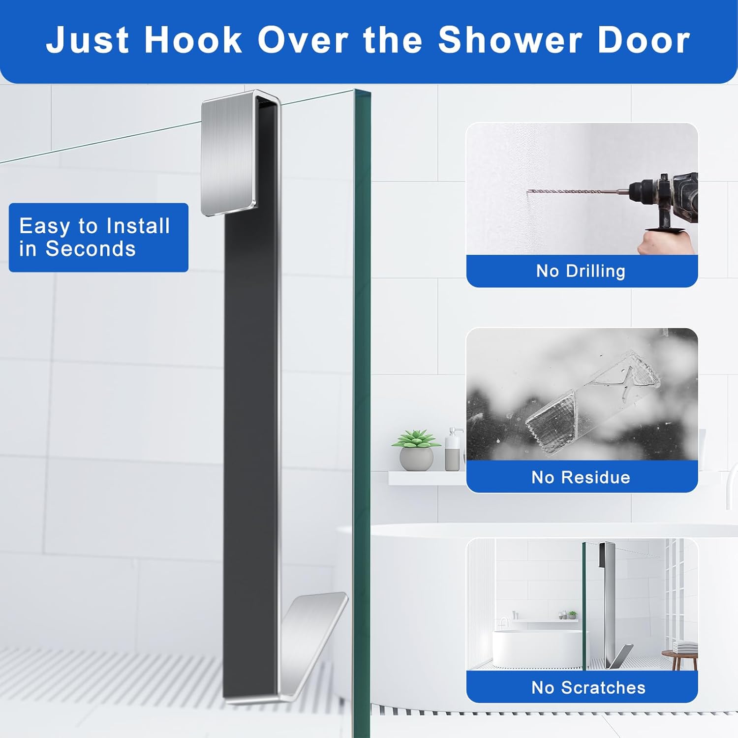 Thumbnail 1 de FUMAX Duschhaken 25,4 cm 3er-Set