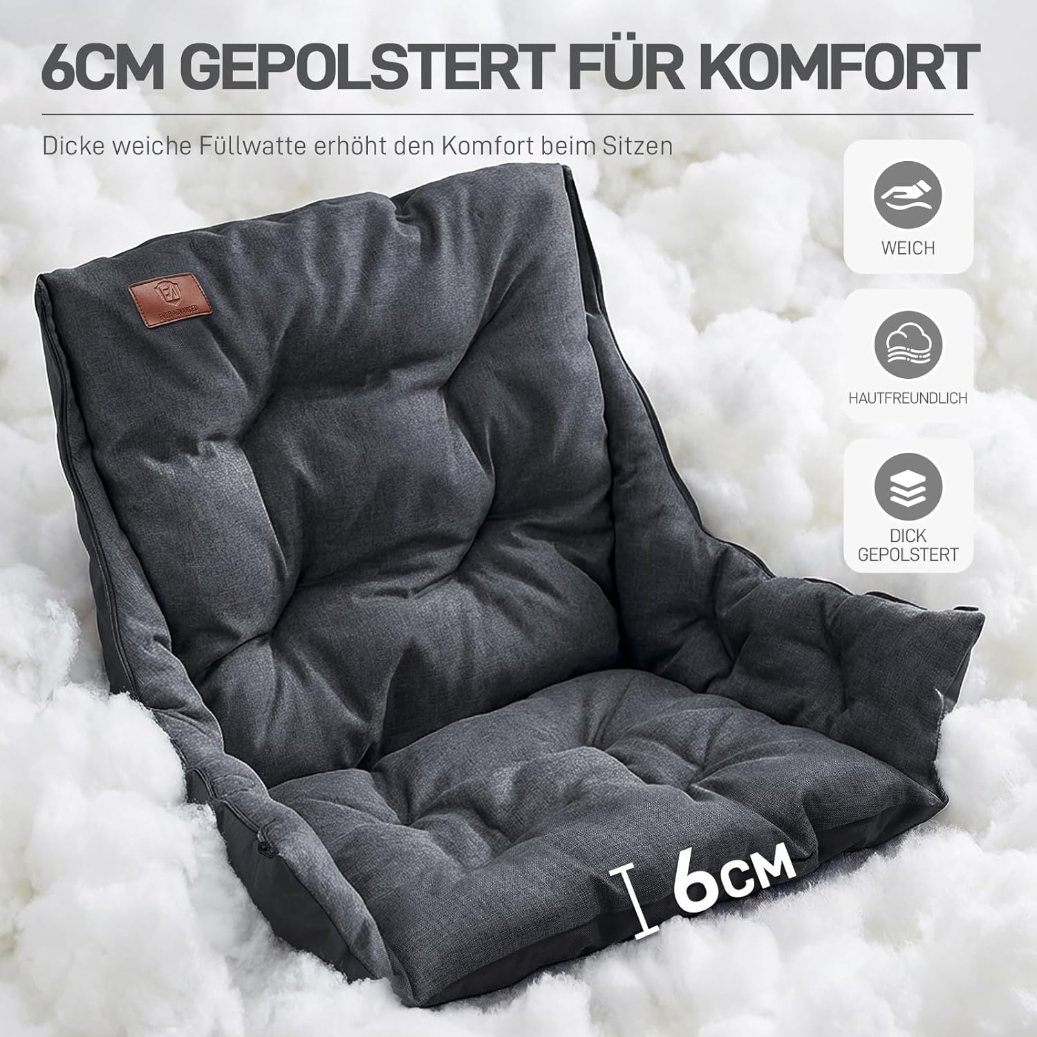 Thumbnail 3 de EVER ADVANCED 2-in-1 Campingstuhl Faltbar – Stabiler Klappstuhl mit abnehmbarer Polsterung, 180 kg Belastbarkeit, Kühltasche & Getränkehalter