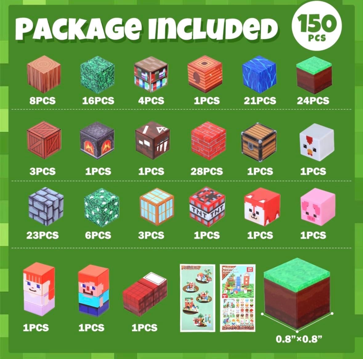 Detalle 2 de GigglePlay Magnetic Blocks: Animal Farm 150-Piece Set