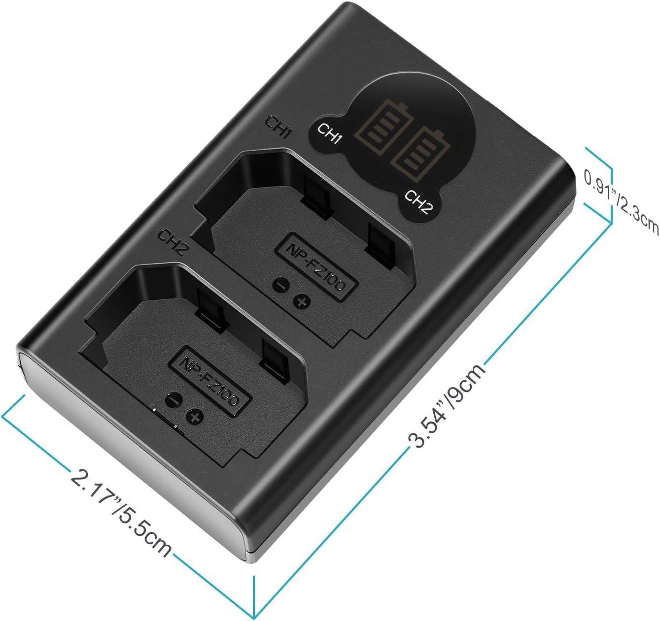 Thumbnail 6 de Neewer NP-FZ100 2280mAh Replacement Battery and Charger with LCD (2-Pack) for Sony ZV-E1, FX3, A7 & more