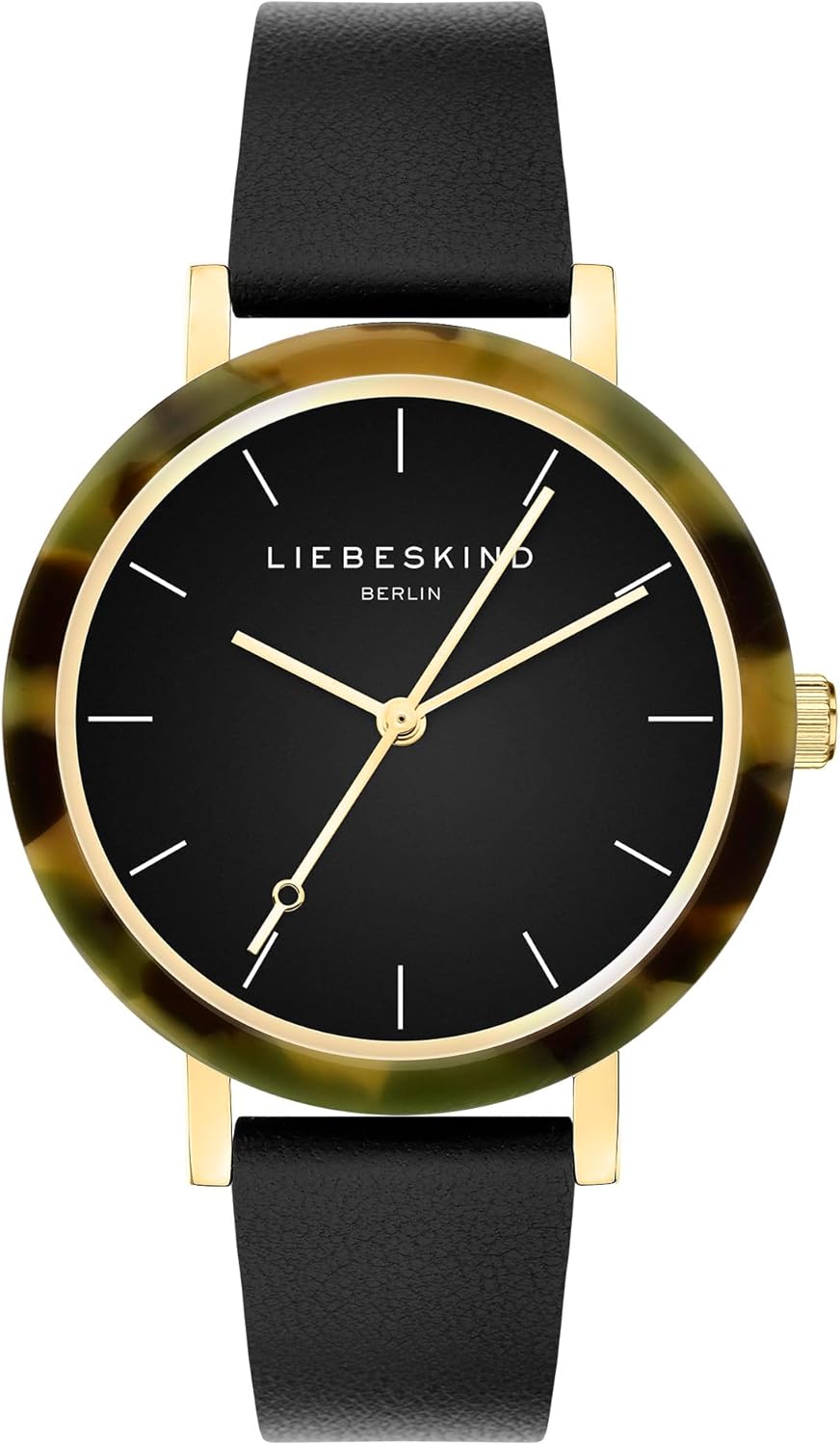 Thumbnail 6 de LIEBESKIND Damen-Armbanduhr mit rundem Gehäuse, gemustertem Acetat-Topring und Lederband