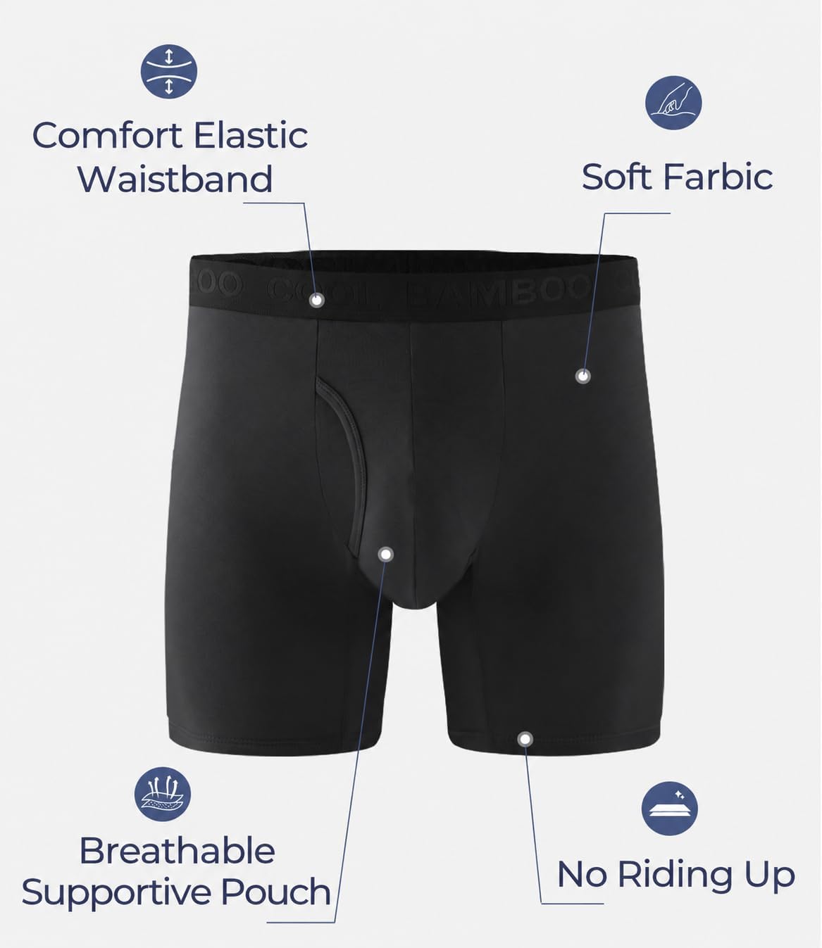 Thumbnail 3 de BAMBOO COOL Men's Boxer Briefs in Bamboo Viscose