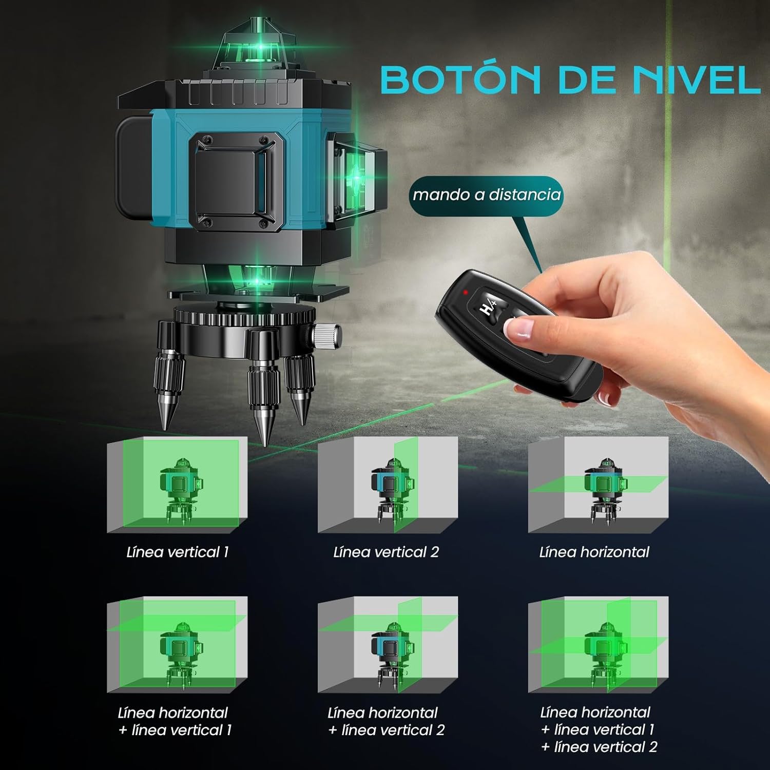 Thumbnail 2 de Nivel láser 4D 360° 16 líneas con trípode