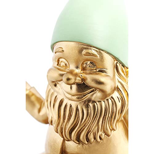 Detalle de KARE MC - Figura Decorativa Enano Meditando (19 cm) en Dorado y Verde