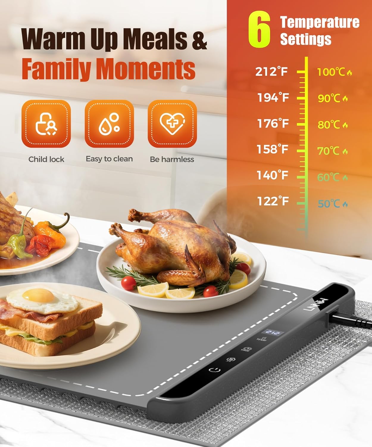 Detalle de Warming mat food warmer 36x15 inch