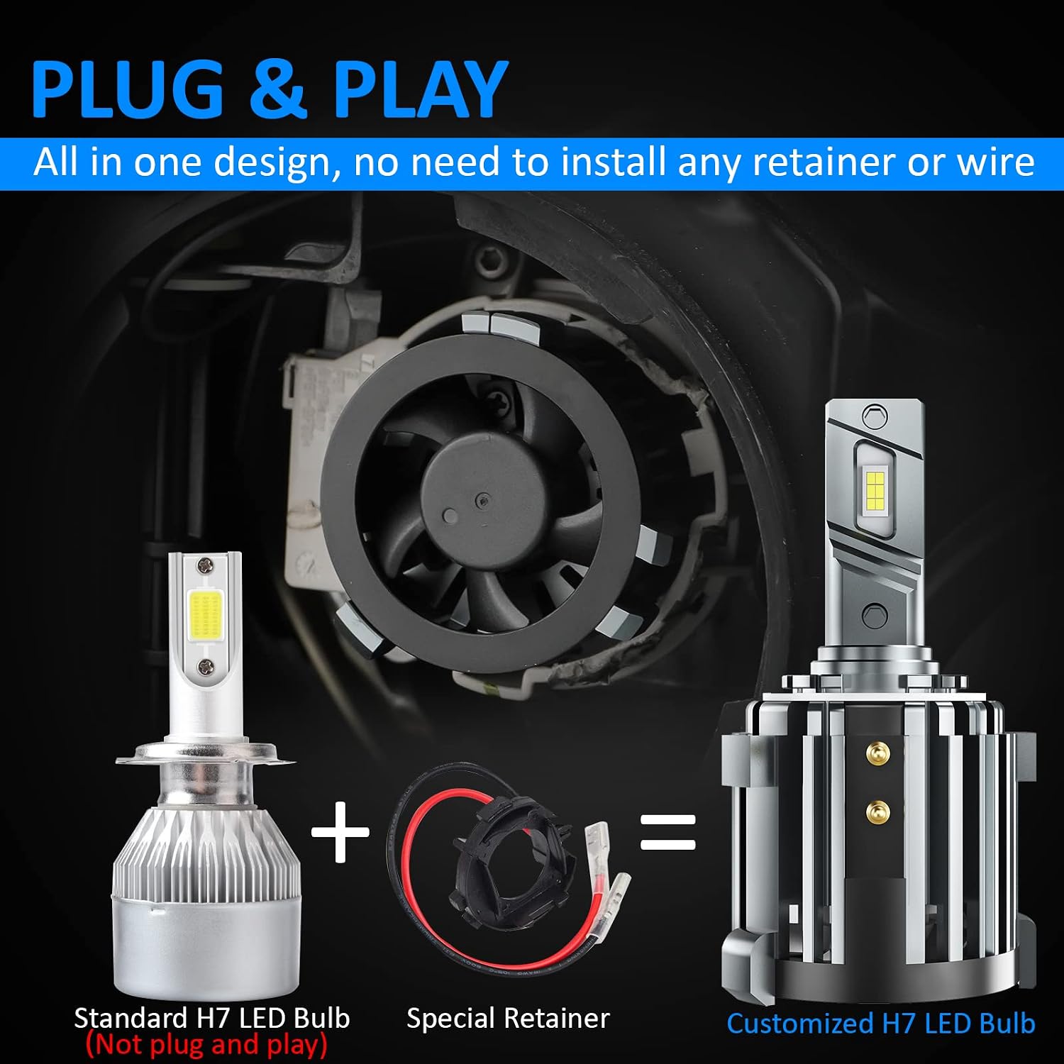 Detalle de D-Lumina H7 16000LM 6000K lampadina LED per auto