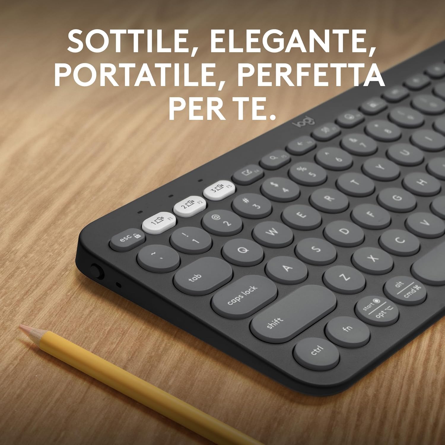 Thumbnail 1 de Logitech Pebble Keys 2 K380s: tastiera Bluetooth multi-dispositivo sottile e portatile