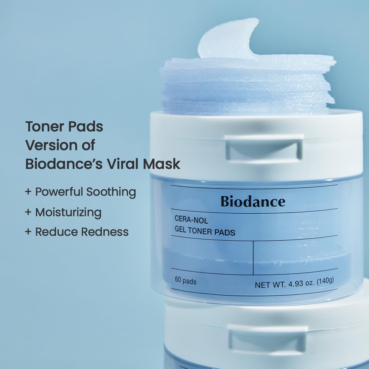 Detalle de Biodance Cera-nol Gel Toner Pads – Beruhigende Feuchtigkeitspflege mit Hyaluronsäure & Ceramiden